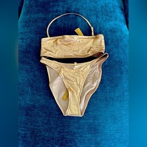 Skims Champagne Metallic Bikini, never used